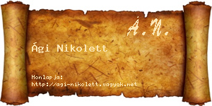 Ági Nikolett névjegykártya