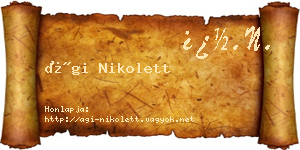 Ági Nikolett névjegykártya