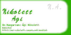 nikolett agi business card