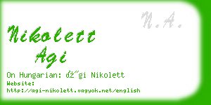 nikolett agi business card